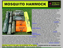 Tablet Screenshot of mosquitohammock.com
